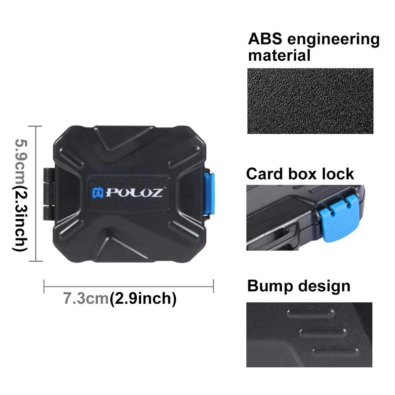 9 слотов для карт Камера PULUZ памяти XQD CF устройство чтения держатель Micro SD Коробка