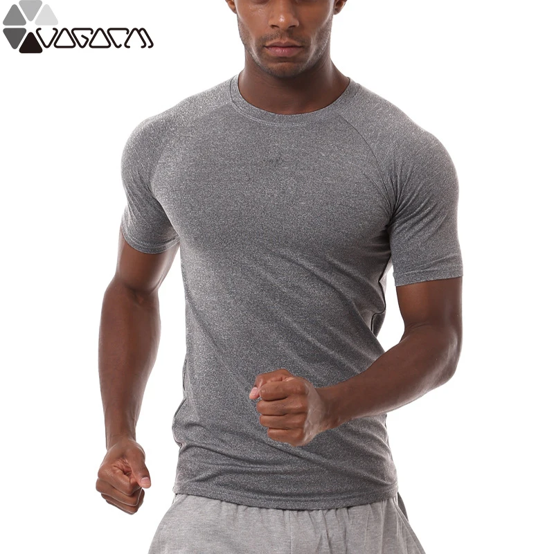 

2019 Cotton Gym Shirt Sport T Shirt Men Short Sleeve Running Shirt Men Workout Training Tees Fitness Top Sport T-shirt Rashgard