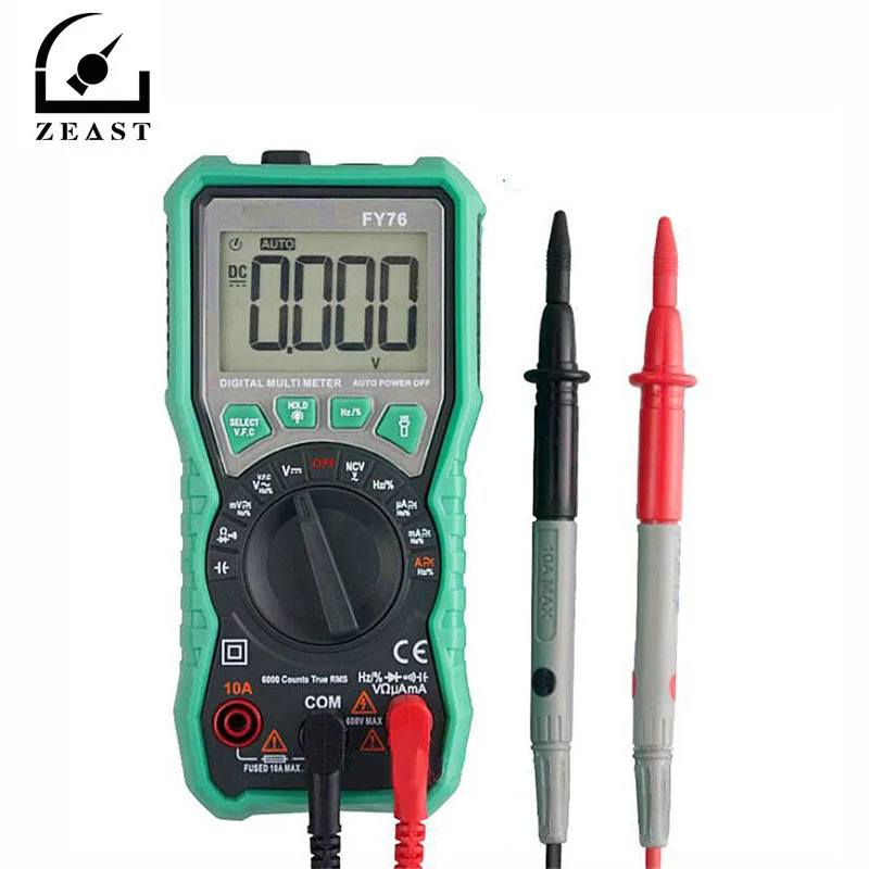 

1pc New FY76 Digital Multimeter Auto Range 0~600V Multimetre AC DC True RMS Tester NCV Multimeter LCD Display With Backlight