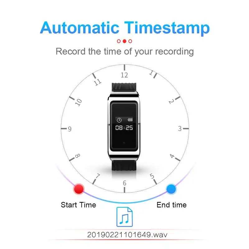 D6 Портативный Аудио Видео Часы Браслет бизнес встречи видео рекордер браслет Звук Диктофон Запись браслет