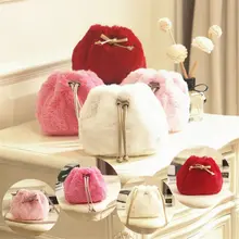 Милый модный Пушистый Плюшевый кошелек через плечо для маленьких девочек