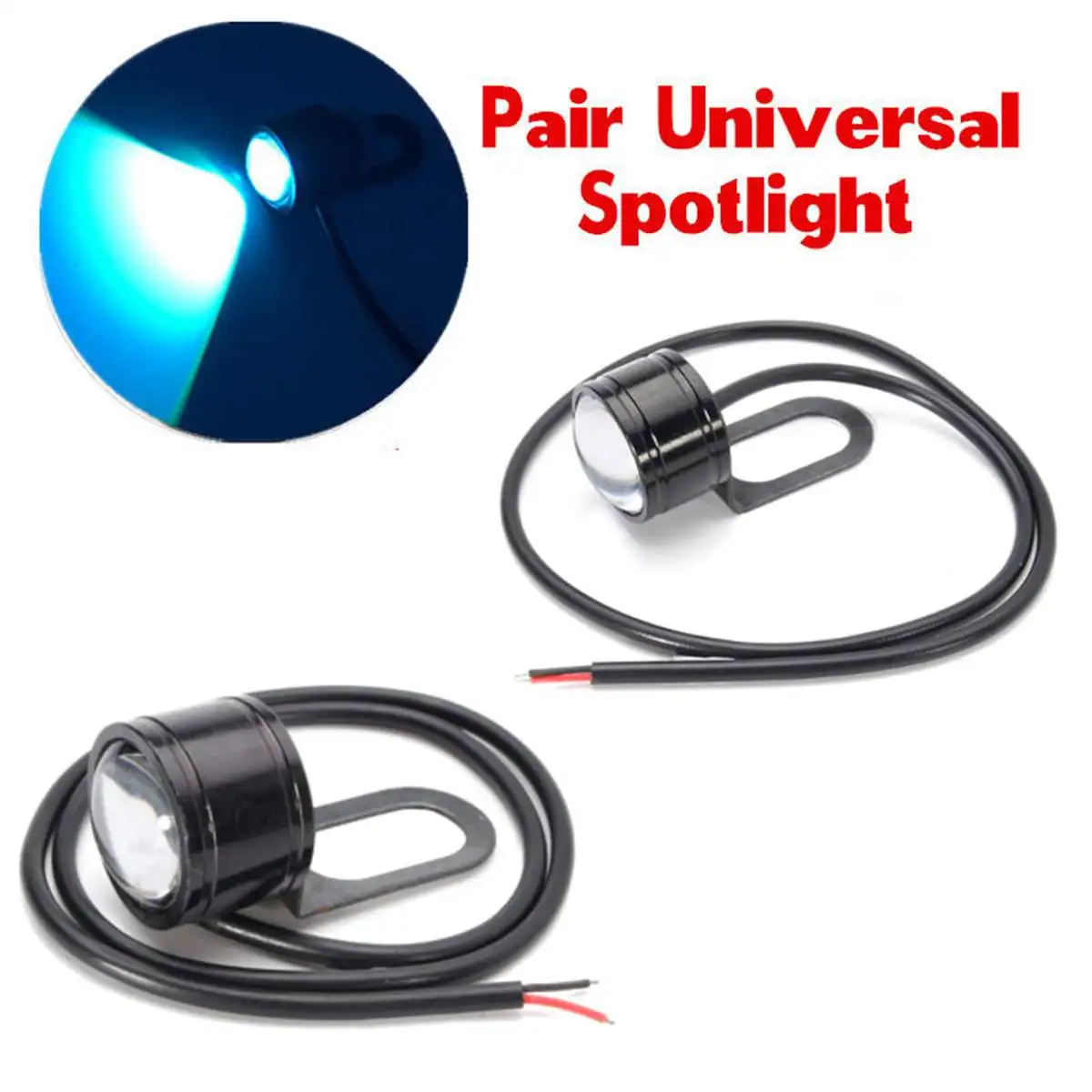 

12V Motorcycle Handlebar LED Headlights Running Spotlight Blue/Green/White Waterproof 3 Color Universal for Scooter Motorcycle