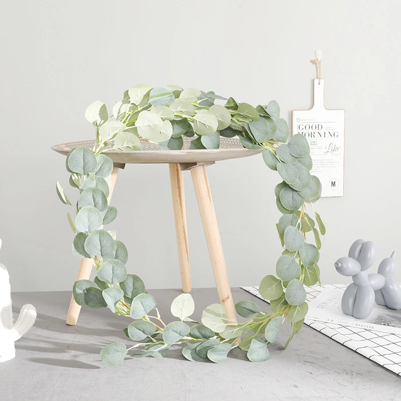 

1.8m Artificial Eucalyptus Leaves Vine Simulation decoration Rattan Twig Home Wedding Garland Deco Ceiling
