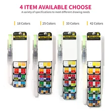 Multi-color Solid Watercolor Set Collapsible Water Color Paint Brush Drawing Watercolor Pigment YJS Dropship pebeo 12 24colors solid water color paint art watercolor pigment watercolor round tin solid watercolor art set with paint brush
