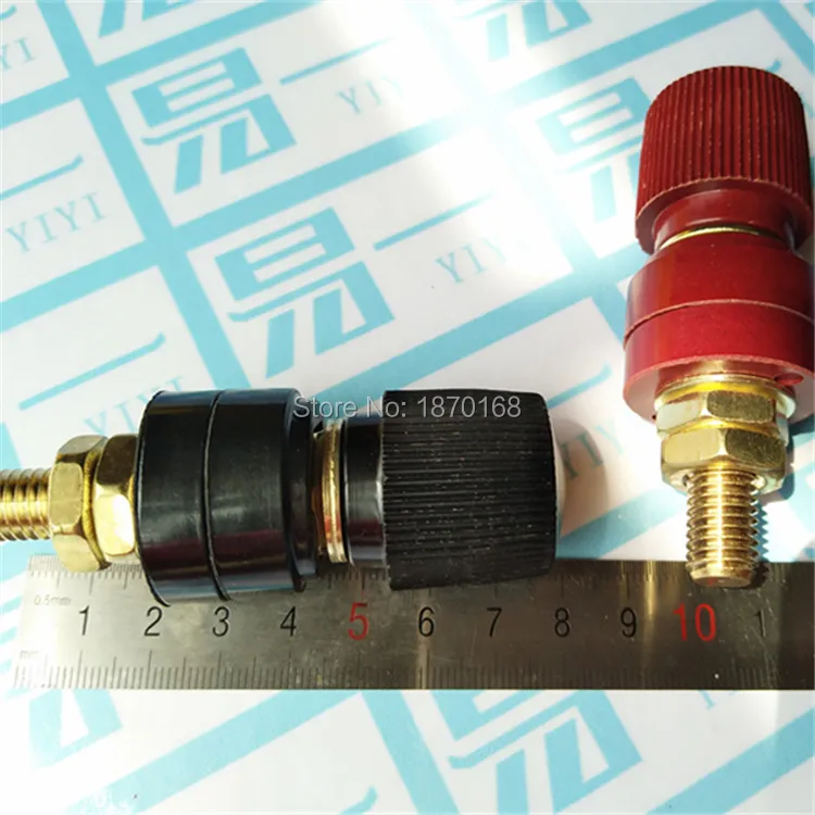 Plastic Shell M10 Black / red Male Threaded Diameter Binding Post Terminal 10MM