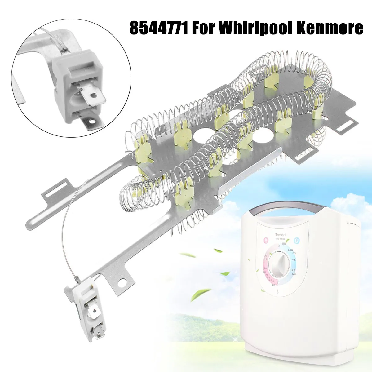 

240V Clothes Dryer Heating Element 8544771 For Whirlpool Kenmore 8544771 8544771R AP6013115 AP3866035 PS11746337 PS990361