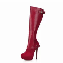 Женская обувь до колена на высоком каблуке; женские зимние сапоги на платформе; Zapatillas botas zapatos mujer; женская свадебная обувь на молнии с пряжкой