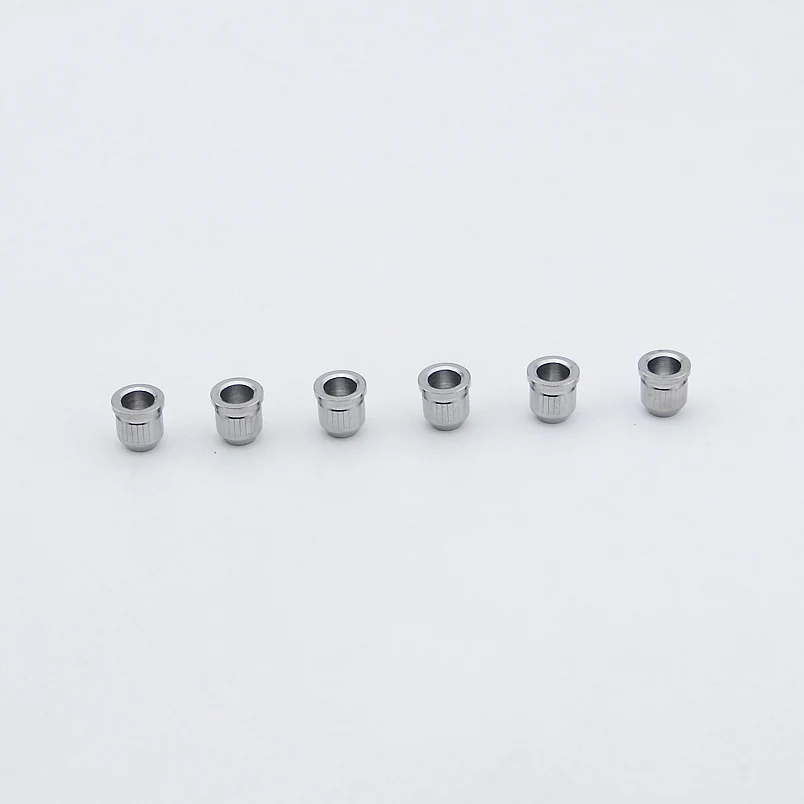 

1 Set (6Pcs) GuitarFamily Through Body String Ferrules / String Bushings For Electric Guitar Chrome ( #0741 ) MADE IN KOREA