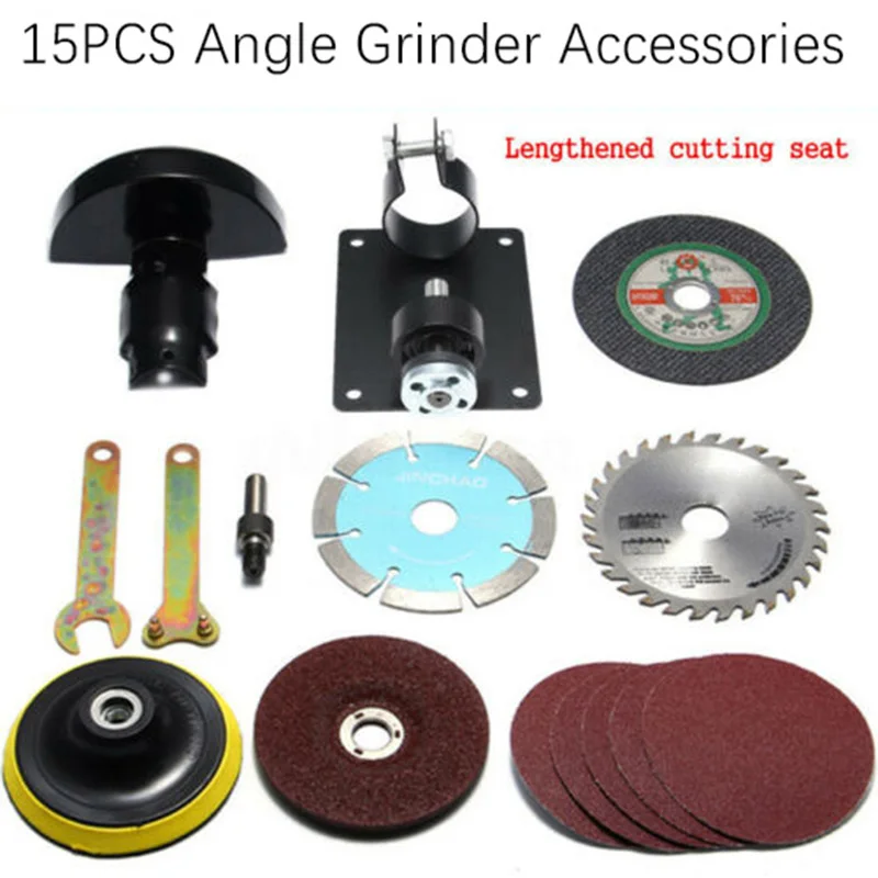 

15pcs grinding cutting pieces Hand Drill Variable Angle Grinder Accessories Cutting Seat Connecting Rod Tools Set
