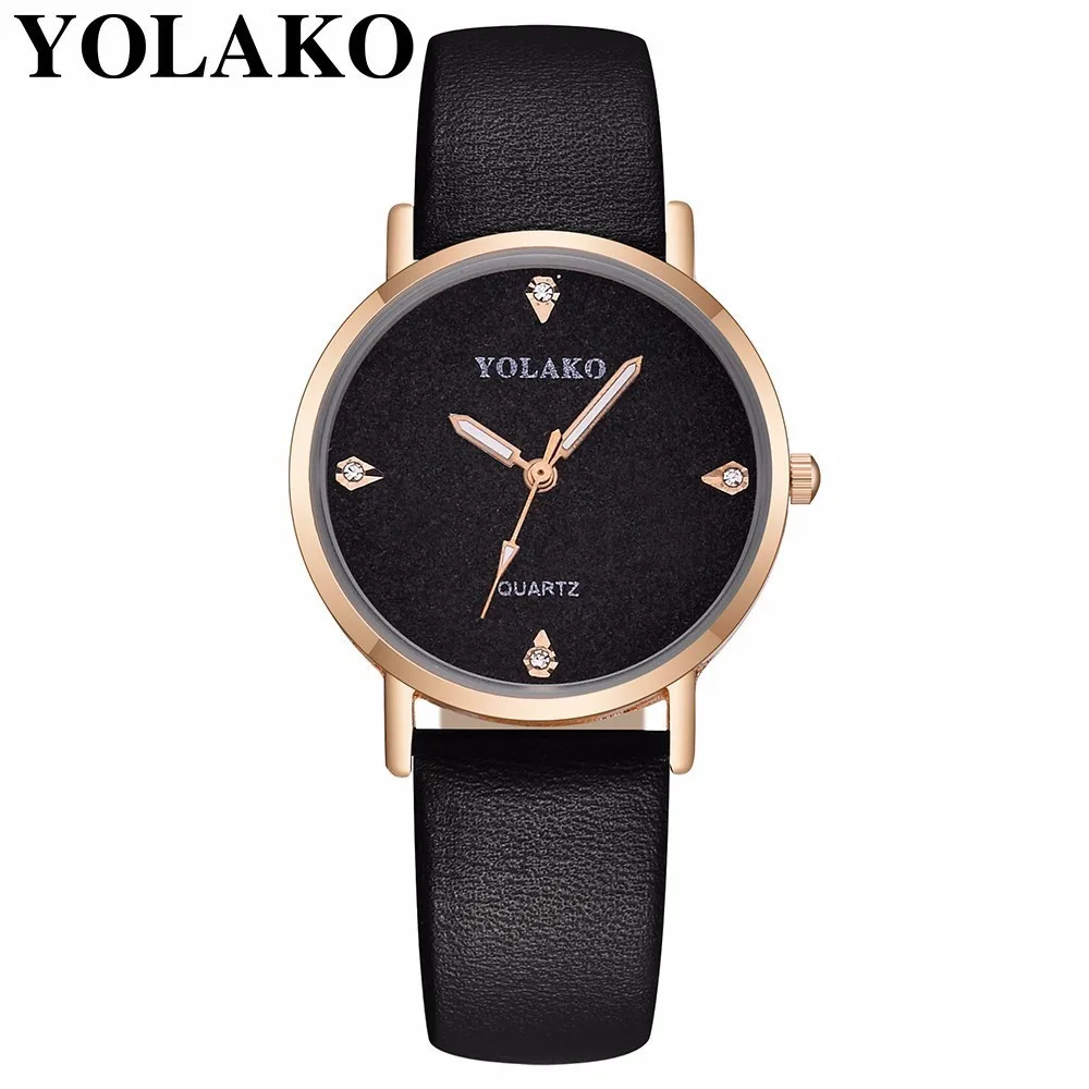 

Luxury Women Romantic Starry Sky Wrist Watch Casual Leather Strap Crystal Quartz Watch YOLAKO Brand Relogio Feminino