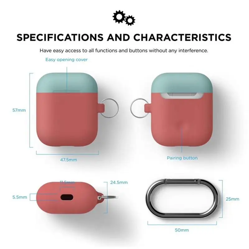 Новый двойной колпачок силиконовый чехол для Airpods наушники беспроводные Bluetooth