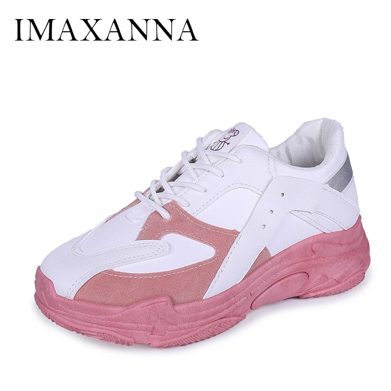 

IMAXANNA New Athletic Running Shoes For Women Fashion Mixed Colors Female Outdoor Sneakers Rubber Chunky Sole Sports Shoe Ladies