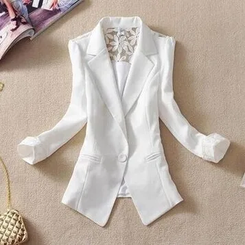 

Female slim blazer femme outerwear spring summer women blazer feminino chaqueta mujer casaca mujer blanca yellow jacket abrigo