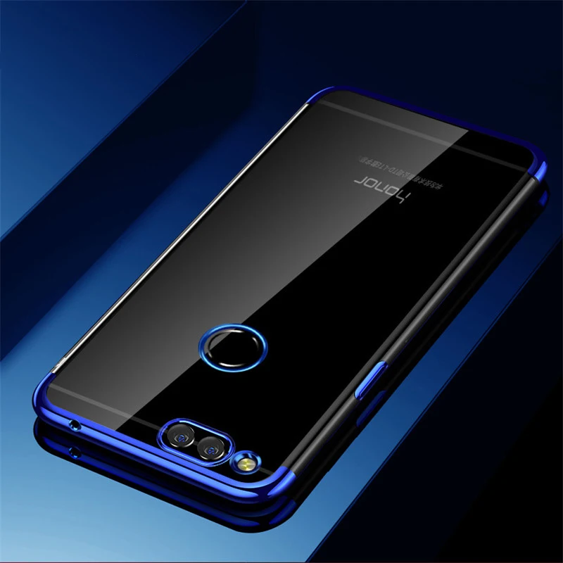 

Coque Case On Honor 7C 7A Pro Cases For Huawei Honor 7A 7C Pro Bacl Cover Soft TPU Silicone Transparent Plating Blue Shockproof