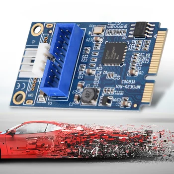 

Mini PCIE to USB3.0 19Ppin Small 4Pin PCIE to 19Pin USB Expansion Card Converter Card Adapter On Sale