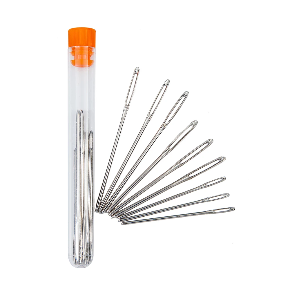 

9Pcs Stainless Steel Sewing Needle Big Eye Cross Stitch Blunt Large Hole Knitting Embroidery Tool Needlework Yarn 3 Sizes