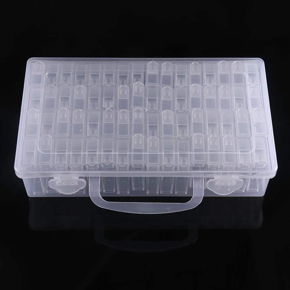 

64 Grids Adjustable Transparent Plastic Storage Box For Small Component Jewelry Tool Box Bead Pills Organizer Nail Art Tip Case
