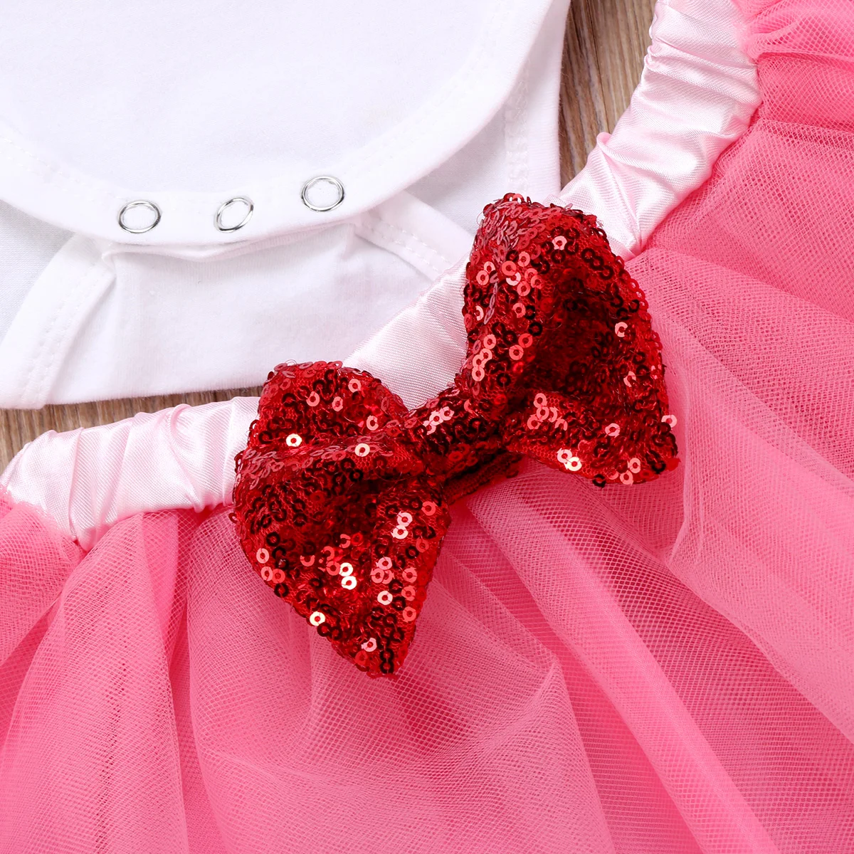 Для маленьких девочек День Святого Валентина Одежда Бант буклет Топы принцессы короткая юбка-пачка гетры повязка Костюм
