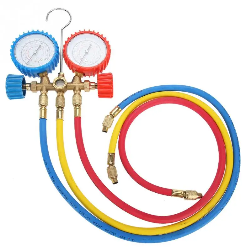 

Air Condition AC Diagnostic Manifold Gauge Pressure Gauge Set Refrigerant Air Conditioning Tools with Hoses Hook High Quality