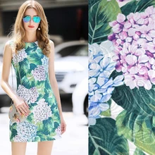 Гортензия цифровая печать жаккардовая парча ткань для платья пальто tissus au метр tissu telas tecidos stoffen tela ткани DIY