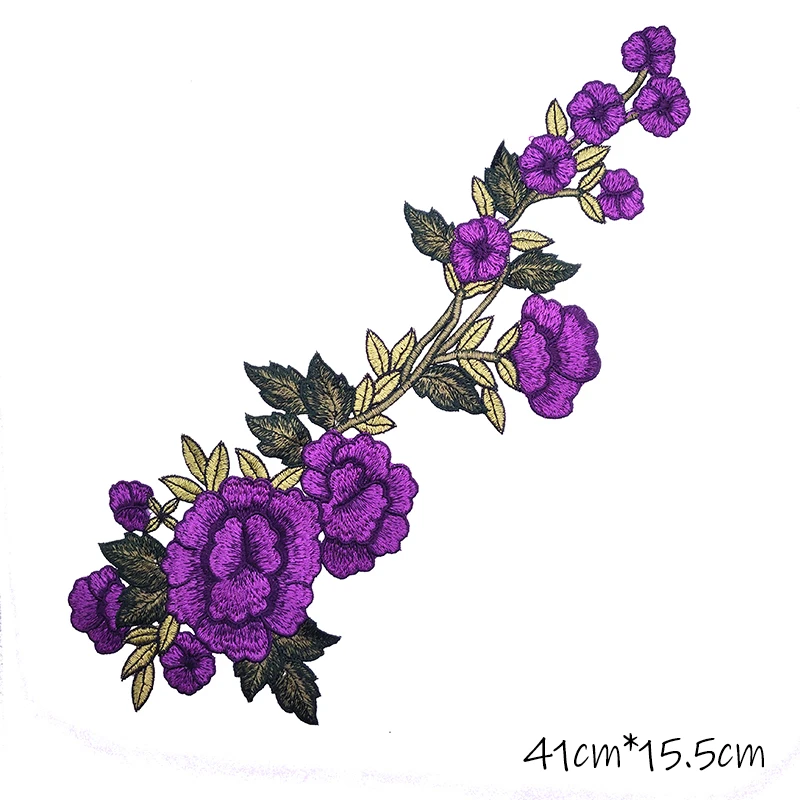 

2 Colors Big Size 3D Embroidery Rose Flower Sew on Patch Applique Diy Crafts Stiker for Jeans Hat Bag Clothes Accessories Badges