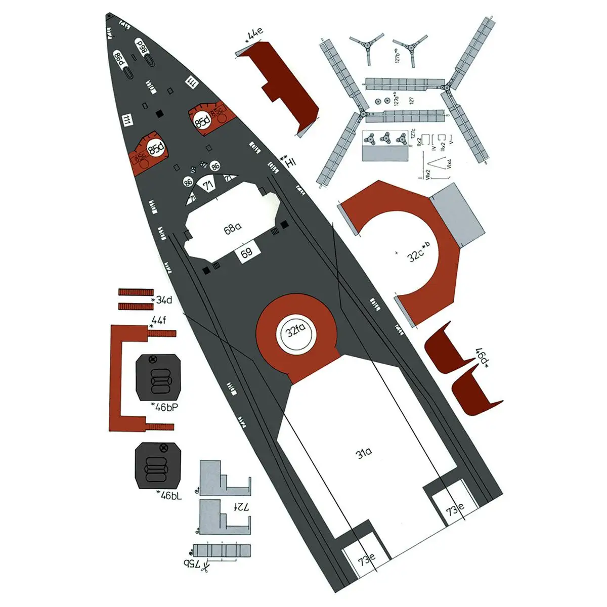 82 см DIY Бумага 1:200 большой 3D модель Harlem линкор корабль Военная игрушка Craft