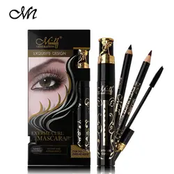 MENOW 3 шт. керлинг черный 3D тушь Водонепроницаемый Rimel Eye Liner Макияж удлинить толщиной 24 ЧАСА прочного Объем Экспресс ресниц co