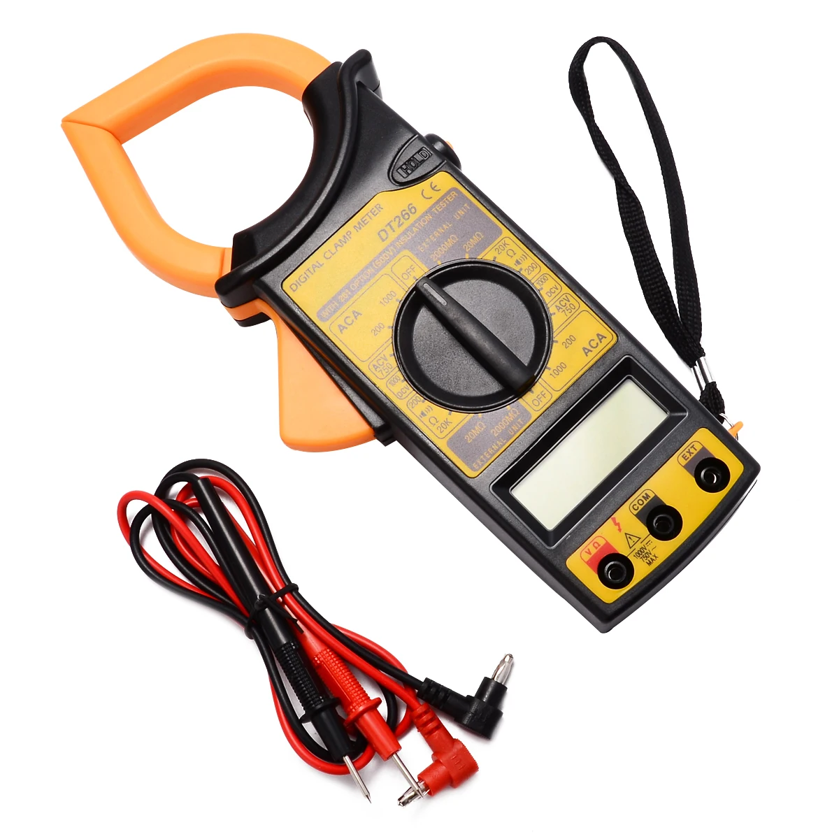 DT266 Clamp Multimeter AC/DC Current Voltage Tester LCD Digital Clamp