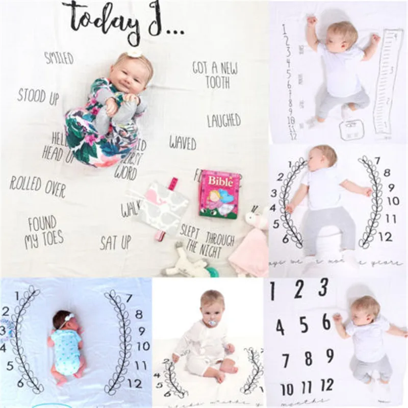 

Baby Boys Girls Letters Print Receiving Blanket Newborn Bathing Towels Photo Prop Swaddler Wrap