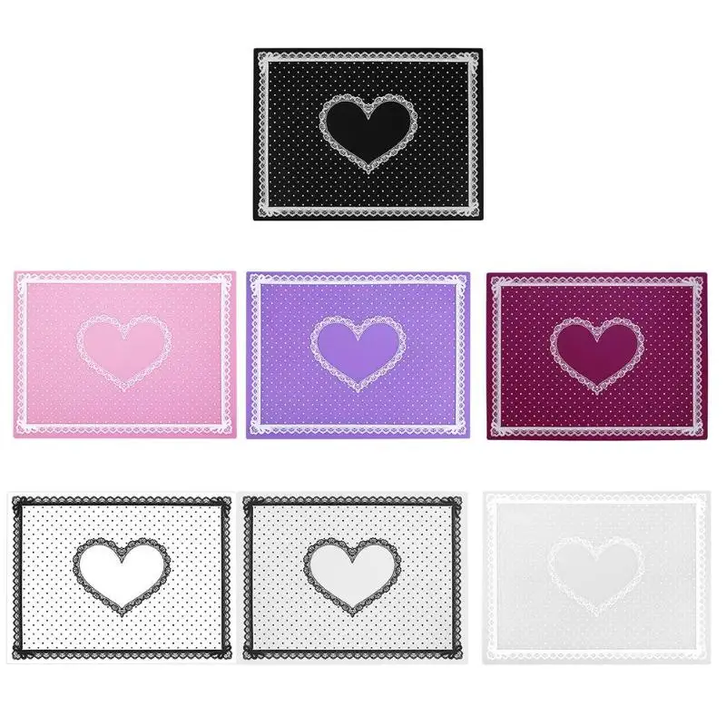 

Heart Folding Washable Silicone Lace Dot Nail Art Hand Pad Manicure Mat