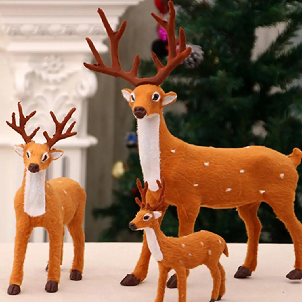 Navidad 3 размера Рождественский олень украшение для дома плюшевый пушистый