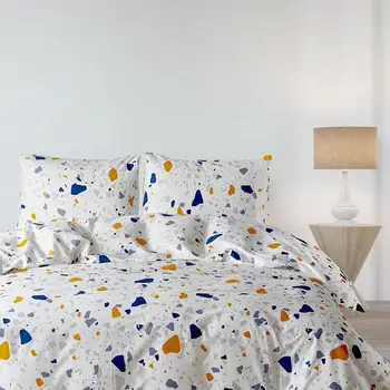 

3pcs/set Natural Cotton Print Pattern Duvet Cover Pillow Cases Home Bedding Set Twin Double King Queen Quilt Cover Bed Linen