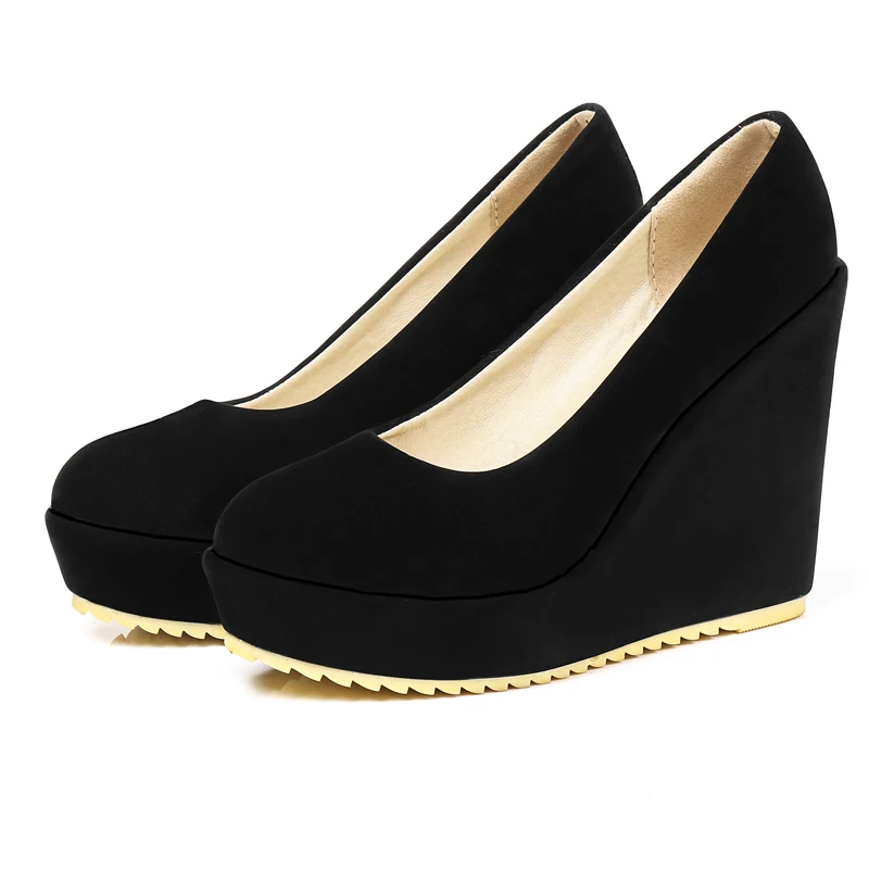 VIGOR FRESHNESS Women Shoes High Heels Pumps Spring Wedges Shoes Autumn Woman Pumps Platform Shoes Lady Sweet Candy Color MY122