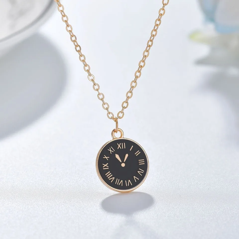

New Women Trendy Pendants And Necklace Clock Design Pendant Necklace Simple Style Handmade Wedding Jewelry Necklace&Pendants