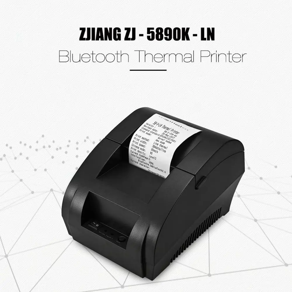ZJIANG ZJ 5890K LN портативный принтер Bluetooth термальность получения машина с USB порты и