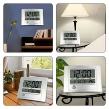 ЖК-цифровые настенные часы с термометром, электронный измеритель температуры, календарь, домашние настольные цифровые настенные часы, домашний декор