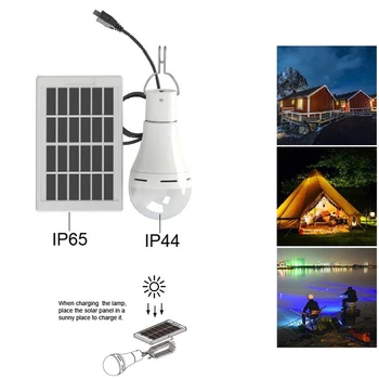 

New Arrival LED solar DC5-6V 9W LED Solar Powered Energy Bulb 3 Modes IP65 Waterproof for Outdoors Camping Light Tent Fishing