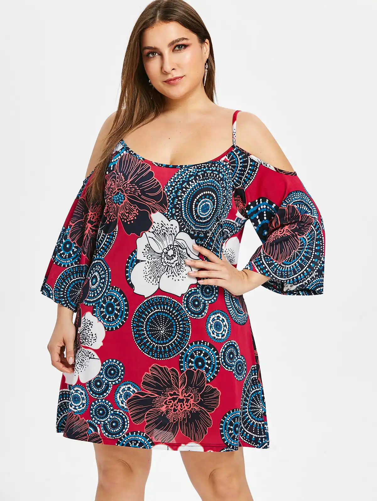 plus size floral mini dress