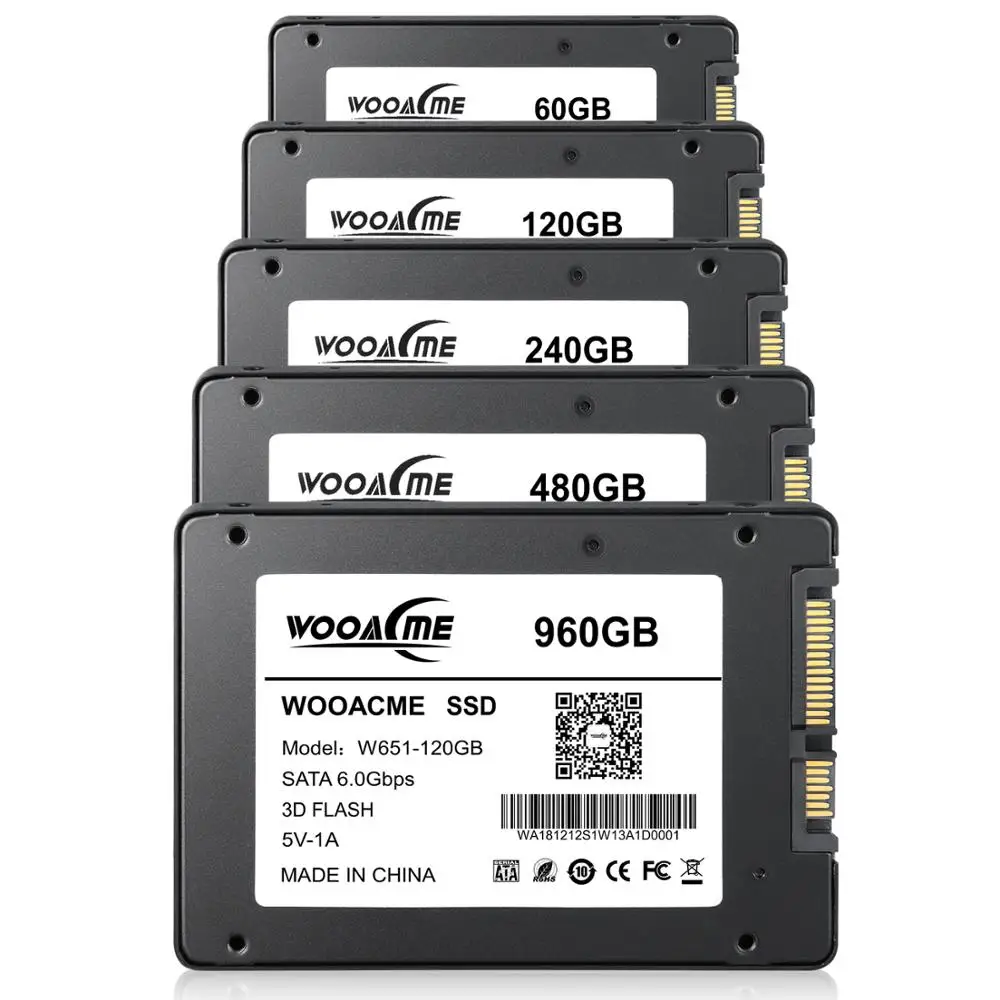 Wooacme W651 SSD 30 Гб 60 ГБ 120 ГБ 2,5 дюйма SATA III SSD ноутбук ПК Внутренний твердотельный накопитель