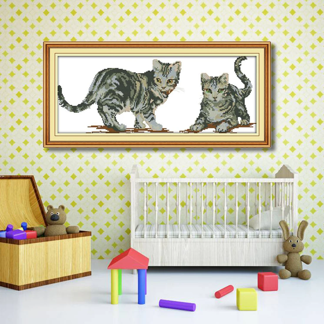 

64 X 27cm 11CT 3 Strands Printing Cross Stitch Kit DIY Decorative Cross-Stitch Embroidery Crafts Decoration (Without Frame)