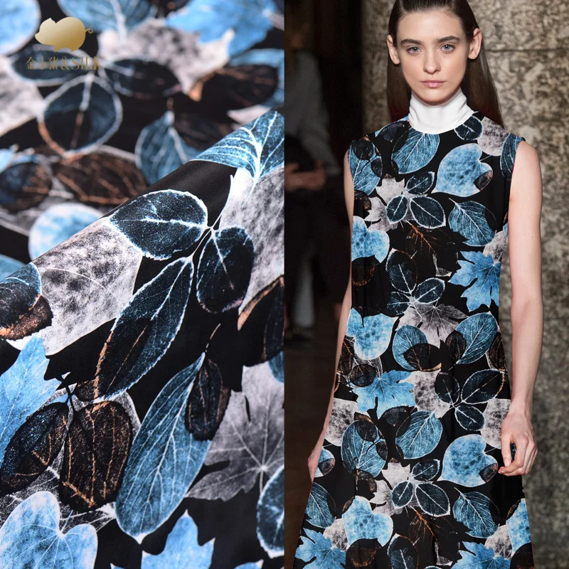 

Digital inkjet heavy crepe silk fabric 30mm matt pendant cheongsam dress silk fabric wholesale silk cloth 114cm