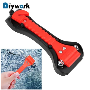 

DIYWORK Emergency Hammer Car Safety Hammer Seat Belt Cutter Multifunction with Bracket Hand Tools