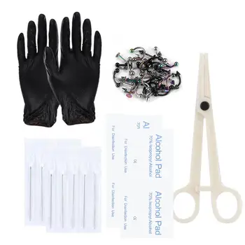 

17Pcs Professional Body Piercing Tool Kit Nose Navel Nipple Needles Tattoo Set