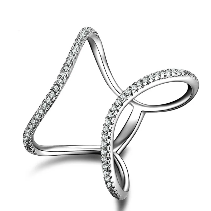 

Hot Sale White Crystal Cubic Zirconia Women Simple Design Ring S90 Silver Engagement Party Rings Jewelry Gifts anillos silver