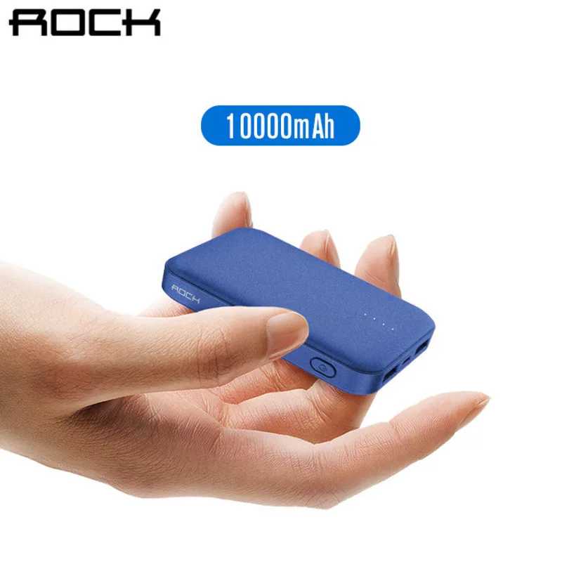 

Rock 10000mah Mini Power Bank External Battery Charger Portable Charger Dual Usb Powerbank For Iphone 7 Samsung Xiaomi Huawei LG