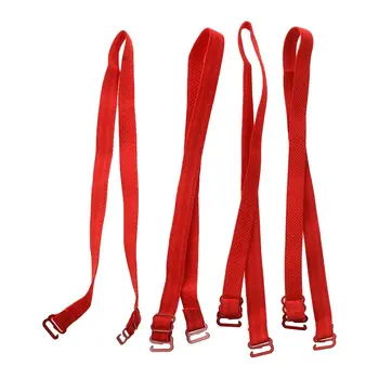 

4 Pcs Detachable Red Bra Adjustable Elastic Soft Shoulder Strap