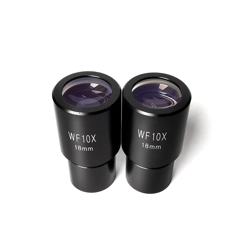 One Pair WF10X Eyepiece Wide Field View 18mm Optical Ocular Lens for Biological Microscope Mounting Size 23.2mm