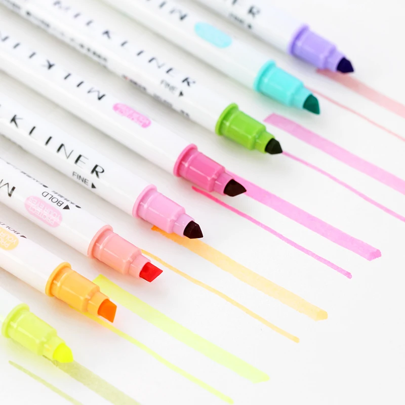SIXONE 12 деталей/набор хорошая двойная ручка маркеры флуоресцентные Mildliner цветной маркер школьные принадлежности кавайи
