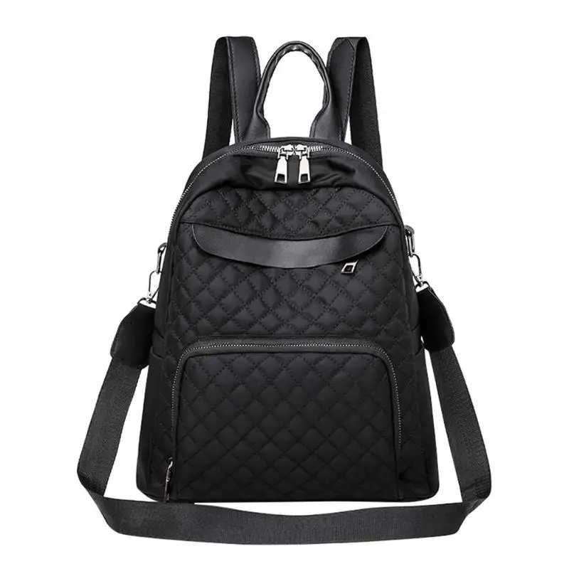 

2 ways Using Lattice Nylon Women Backpack Student Girls School Travel Shoulder Backpack Mochilas Mujer 2019