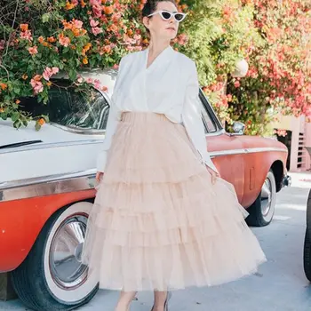 

Fashion Women Girls Boho Lace Tiered Ruffle Flower High Waist Beach Long Skirt